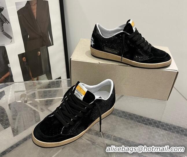 Trendy Design Golden Goose Ball Star sneaker in black glitter with black star 105018