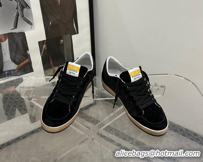 Trendy Design Golden Goose Ball Star sneaker in black glitter with black star 105018