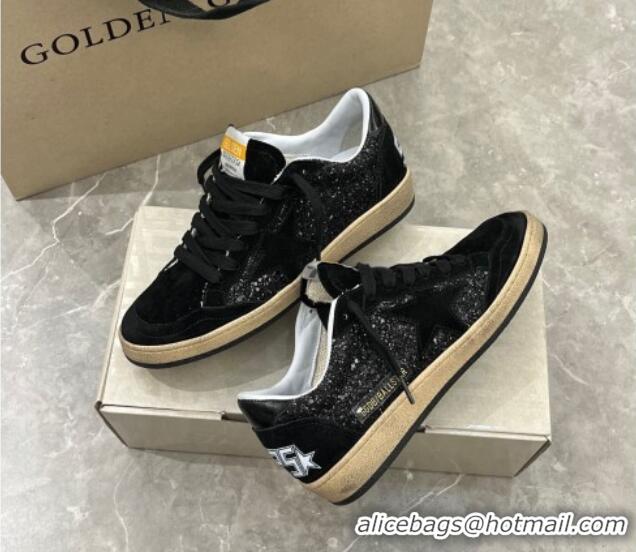 Trendy Design Golden Goose Ball Star sneaker in black glitter with black star 105018