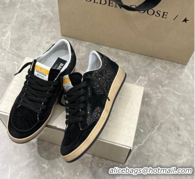 Trendy Design Golden Goose Ball Star sneaker in black glitter with black star 105018