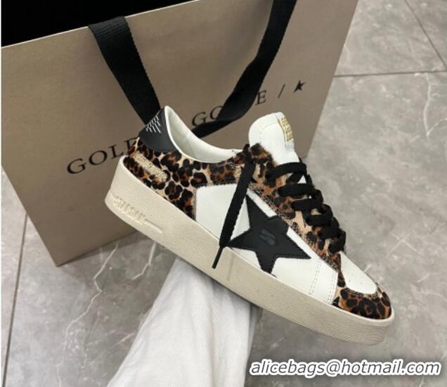 Good Quality Golden Goose Stardan sneakers in leopard-print pony skin and black star 105019