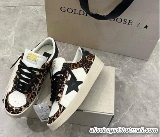 Good Quality Golden Goose Stardan sneakers in leopard-print pony skin and black star 105019