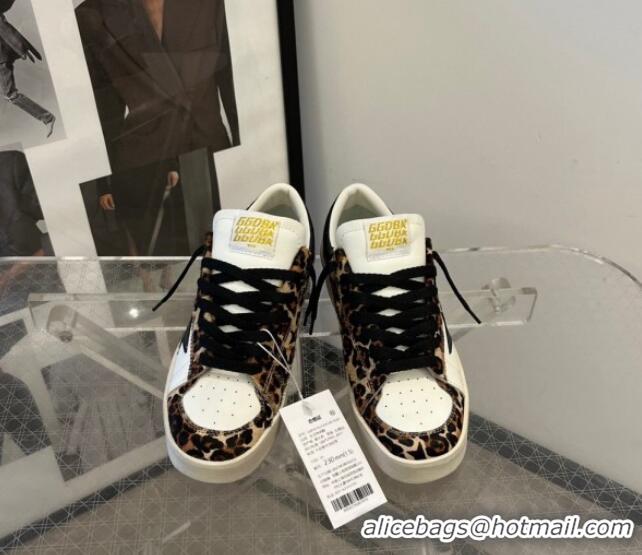 Good Quality Golden Goose Stardan sneakers in leopard-print pony skin and black star 105019