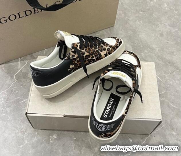 Good Quality Golden Goose Stardan sneakers in leopard-print pony skin and black star 105019