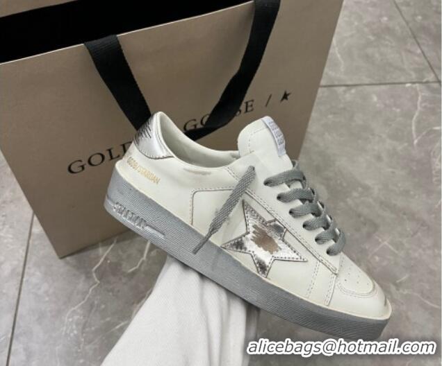 Grade Quality Golden Goose Stardan sneakers with silver metallic leather star and heel tab 105020