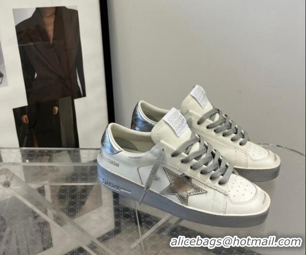 Grade Quality Golden Goose Stardan sneakers with silver metallic leather star and heel tab 105020