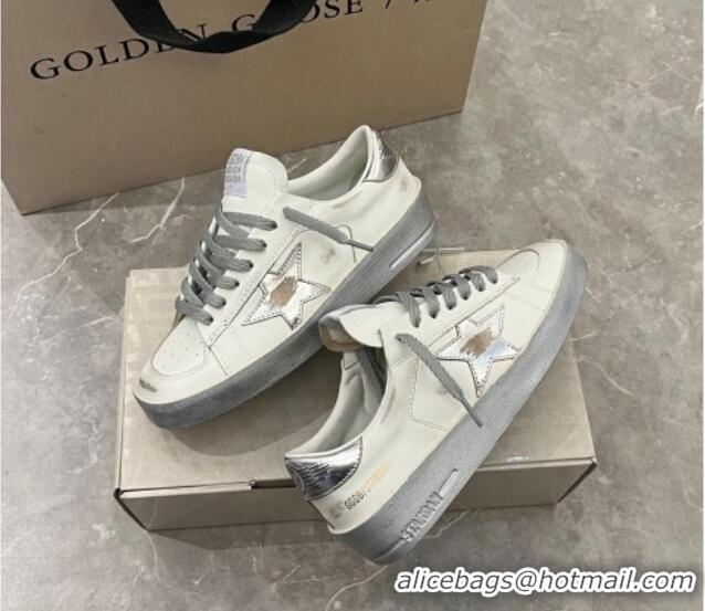 Grade Quality Golden Goose Stardan sneakers with silver metallic leather star and heel tab 105020