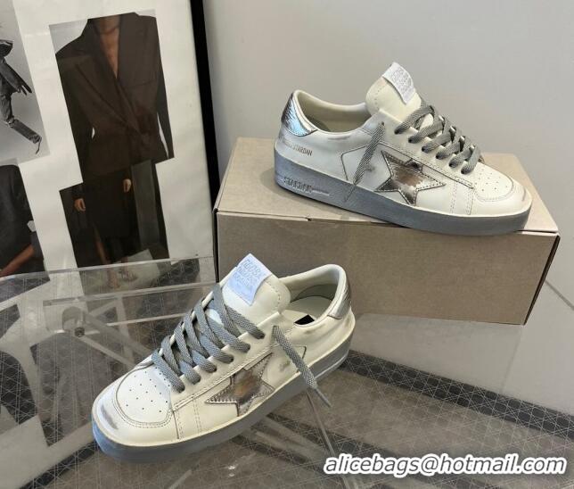 Grade Quality Golden Goose Stardan sneakers with silver metallic leather star and heel tab 105020