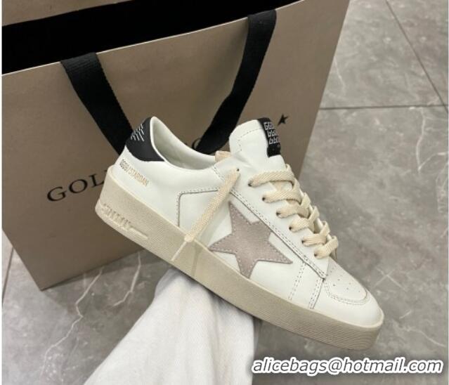 Fashion Luxury Golden Goose Women’s Stardan with ice-gray suede star and black heel tab 105021