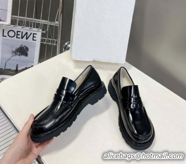 Unique Style Loewe Blaze loafers in shiny calfskin Black 205068