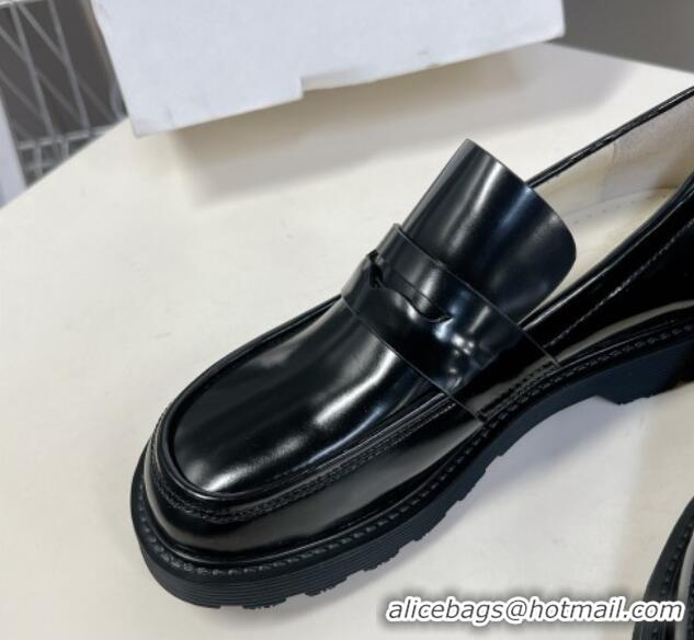 Unique Style Loewe Blaze loafers in shiny calfskin Black 205068