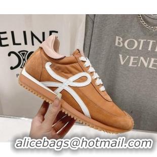 AAAAA Loewe Flow Runner Sneakers in Nylon and Suede Brown 205077