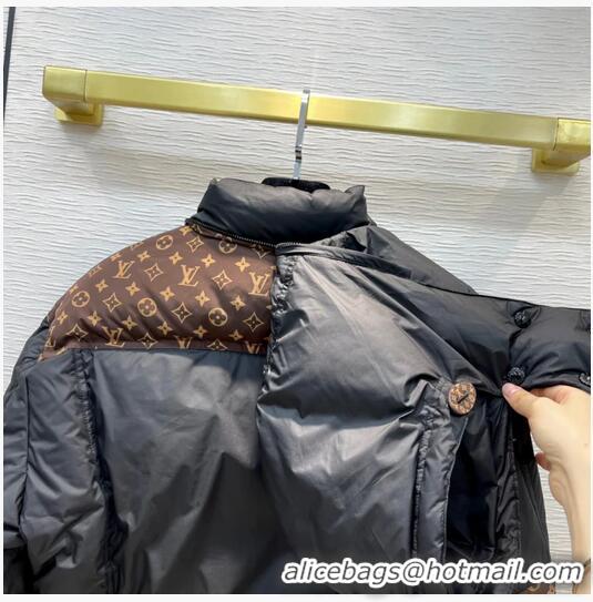 Buy Discount Louis Vuitton Monogram Accent Padded Jacket LV4510 Black/Brown