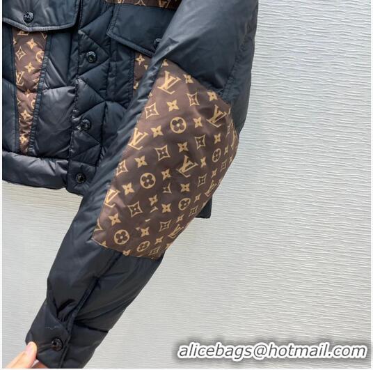 Buy Discount Louis Vuitton Monogram Accent Padded Jacket LV4510 Black/Brown