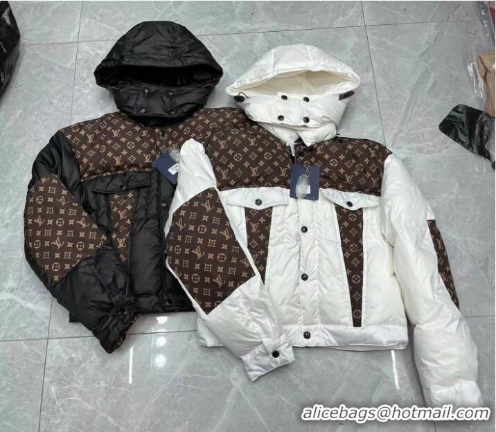 Buy Discount Louis Vuitton Monogram Accent Padded Jacket LV4510 Black/Brown