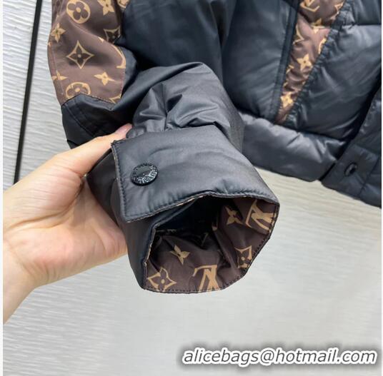 Buy Discount Louis Vuitton Monogram Accent Padded Jacket LV4510 Black/Brown