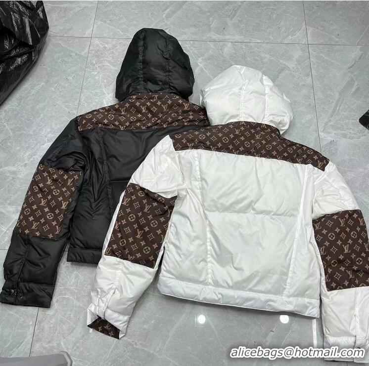 Buy Discount Louis Vuitton Monogram Accent Padded Jacket LV4510 Black/Brown