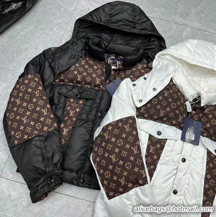 Buy Discount Louis Vuitton Monogram Accent Padded Jacket LV4510 Black/Brown