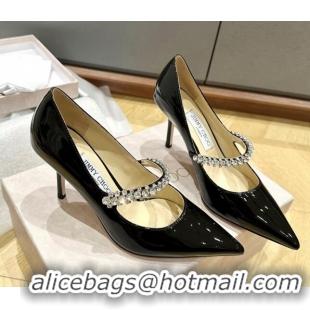 Good Looking Jimmy Choo Bing Pumps 8.5cm in Patent Leather with crystals Black 109024