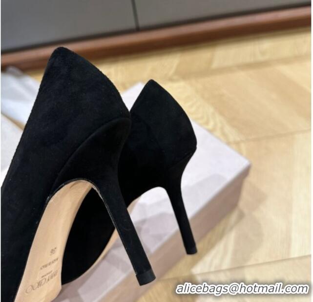 Best Price Jimmy Choo Bing Pumps 6.5cm/8.5cm in Suede with crystals Black 109027