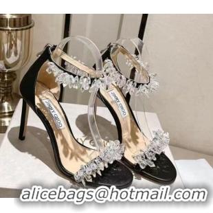 Shop Duplicate Jimmy Choo LOVE Sandals 8cm in Leather with Crystals Black 109057