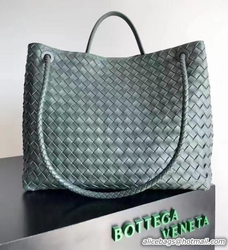 Top Grade Bottega Veneta Large Andiamo Top Handle Bag in Intrecciato Leather 743575 Dark Green 2023