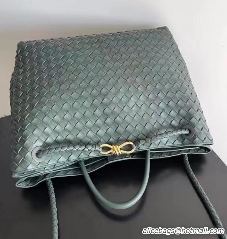 Top Grade Bottega Veneta Large Andiamo Top Handle Bag in Intrecciato Leather 743575 Dark Green 2023