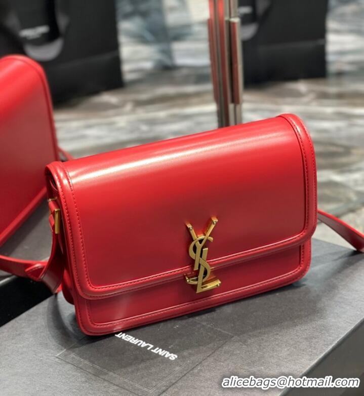 Luxury Discount SAINT LAURENT SOLFERINO MEDIUM SATCHEL IN BOX LEATHER 634305 Red