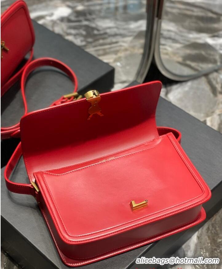 Luxury Discount SAINT LAURENT SOLFERINO MEDIUM SATCHEL IN BOX LEATHER 634305 Red