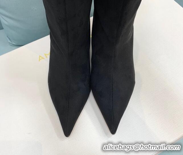 Low Cost Amina Muaddi Fiona Medium Boots 6.5cm in Suede Black 214078