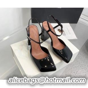 Most Popular Amina Muaddi Charlotte Pumps 9.5cm in Patent Leather Black 104156