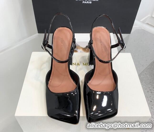 Most Popular Amina Muaddi Charlotte Pumps 9.5cm in Patent Leather Black 104156