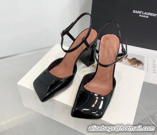 Most Popular Amina Muaddi Charlotte Pumps 9.5cm in Patent Leather Black 104156