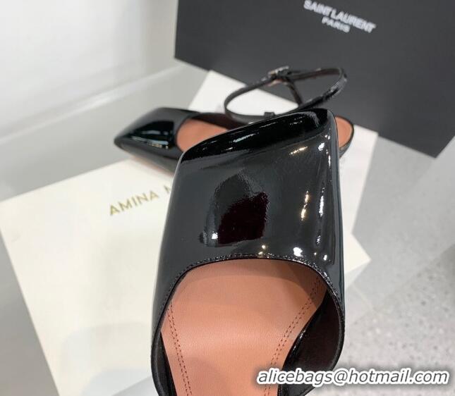 Most Popular Amina Muaddi Charlotte Pumps 9.5cm in Patent Leather Black 104156