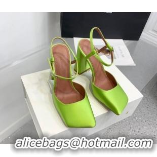 Purchase Amina Muaddi Charlotte Pumps 9.5cm in Silk Green 104161