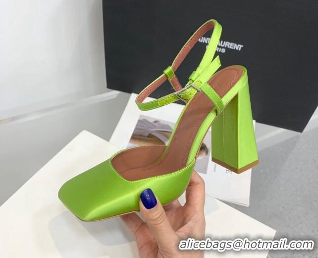 Purchase Amina Muaddi Charlotte Pumps 9.5cm in Silk Green 104161