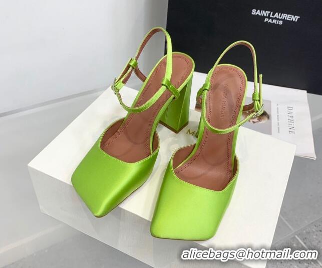 Purchase Amina Muaddi Charlotte Pumps 9.5cm in Silk Green 104161