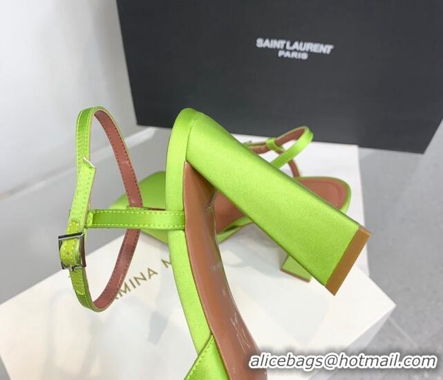 Purchase Amina Muaddi Charlotte Pumps 9.5cm in Silk Green 104161