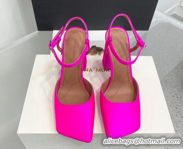 Chic Amina Muaddi Charlotte Pumps 9.5cm in Silk Dark Pink 104162