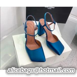 Durable Amina Muaddi Charlotte Pumps 9.5cm in Silk Blue 104165