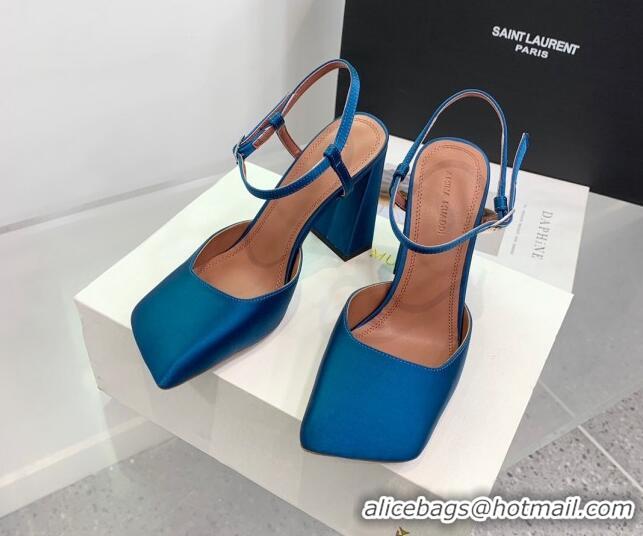 Durable Amina Muaddi Charlotte Pumps 9.5cm in Silk Blue 104165