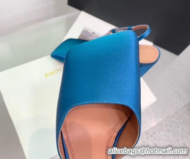 Durable Amina Muaddi Charlotte Pumps 9.5cm in Silk Blue 104165