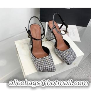 Good Quality Amina Muaddi Charlotte Pumps 9.5cm in Crystals Black 104167