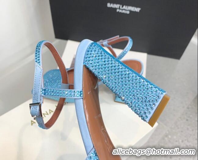 Good Looking Amina Muaddi Charlotte Pumps 9.5cm in Crystals Blue 104169