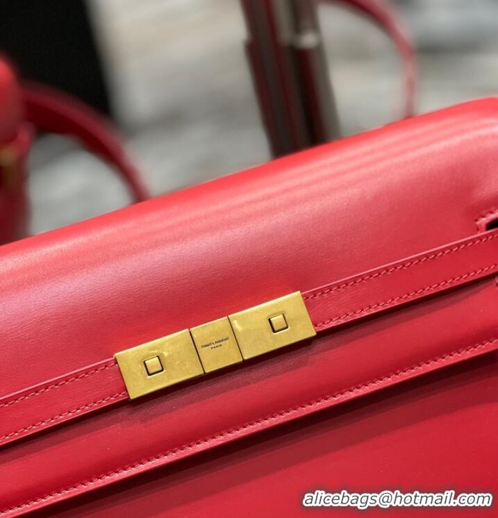 Grade Design SAINT LAURENT MANHATTAN SHOULDER BAG IN BOX SAINT LAURENT LEATHER 5792710 RED