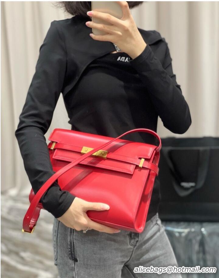 Grade Design SAINT LAURENT MANHATTAN SHOULDER BAG IN BOX SAINT LAURENT LEATHER 5792710 RED