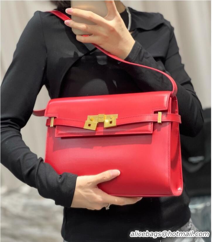 Grade Design SAINT LAURENT MANHATTAN SHOULDER BAG IN BOX SAINT LAURENT LEATHER 5792710 RED