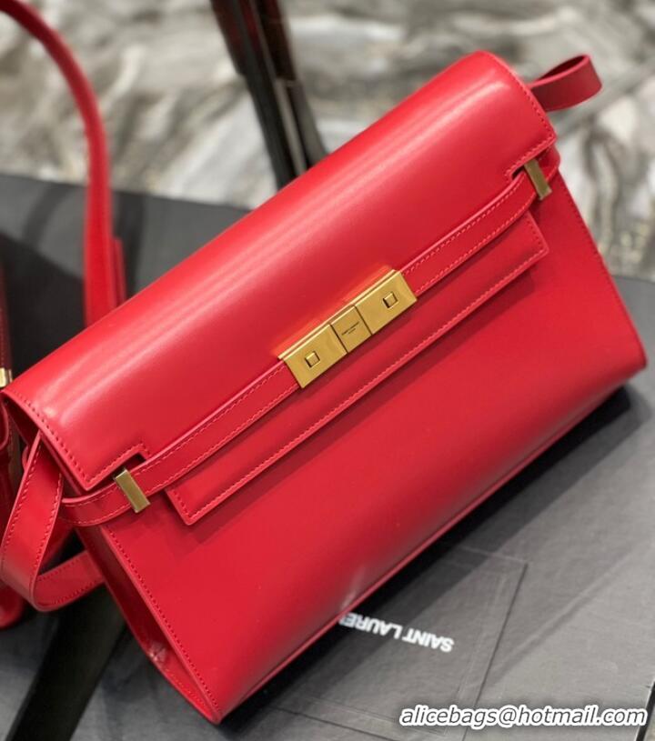 Grade Design SAINT LAURENT MANHATTAN SHOULDER BAG IN BOX SAINT LAURENT LEATHER 5792710 RED