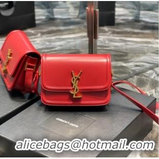 Buy Discount SAINT LAURENT SOLFERINO SMALL SATCHEL IN BOX LEATHER 634306 Red