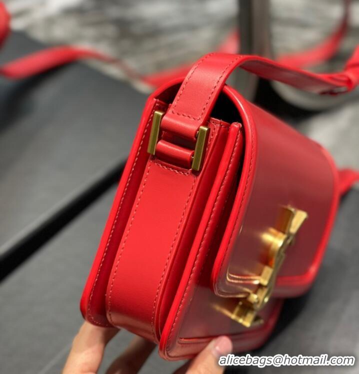 Buy Discount SAINT LAURENT SOLFERINO SMALL SATCHEL IN BOX LEATHER 634306 Red